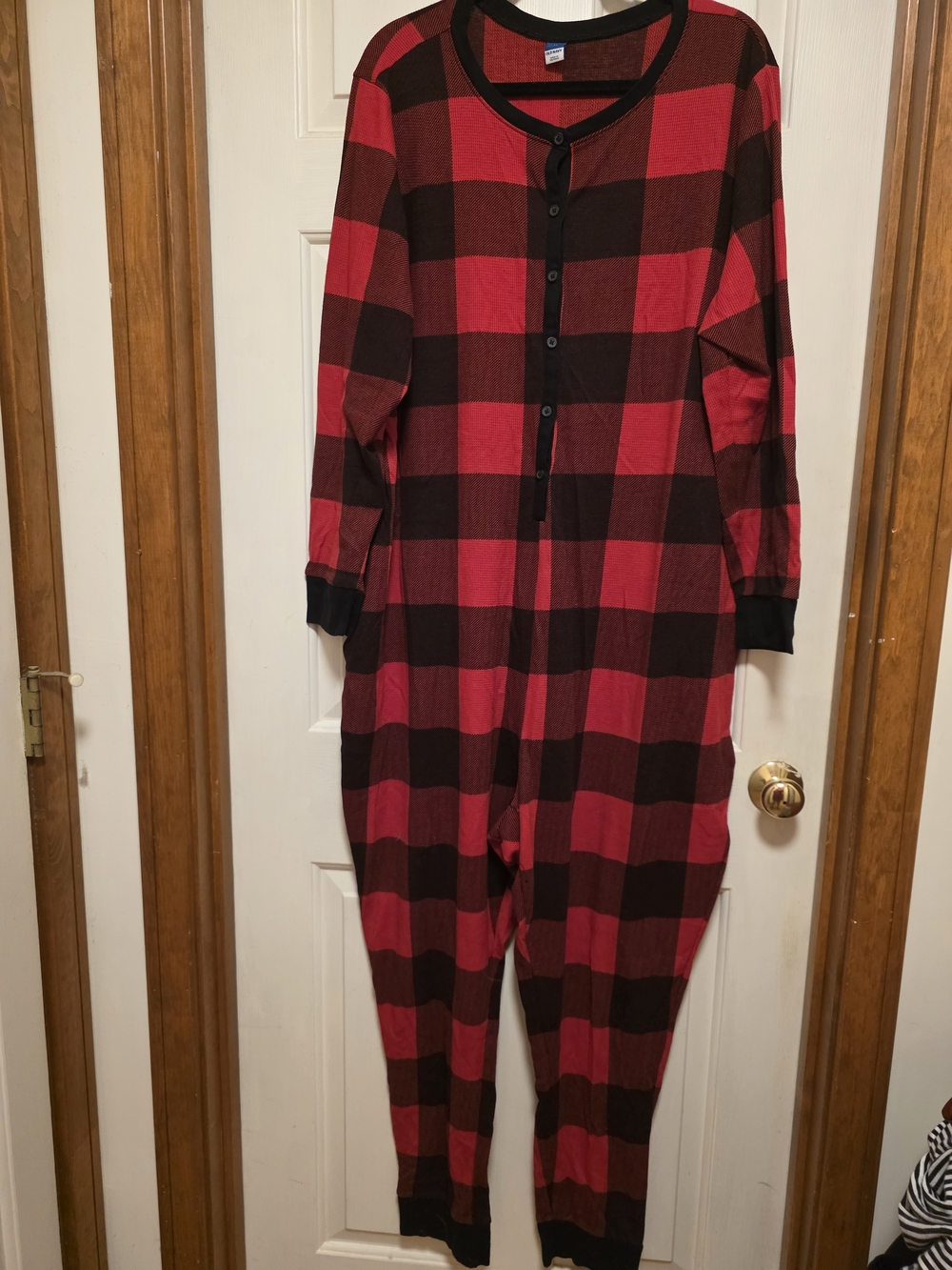 Old Navy Thermal Knit Pajama Buffalo One-Piece Size 3x EUC - Picture 2 of 8